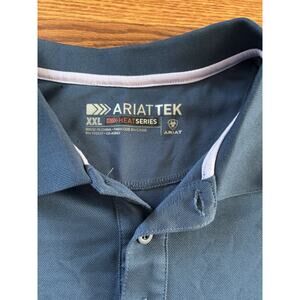 AriatTEK Mens XXL Heat Series Polo Shirt Short Sleeve Performance Blue